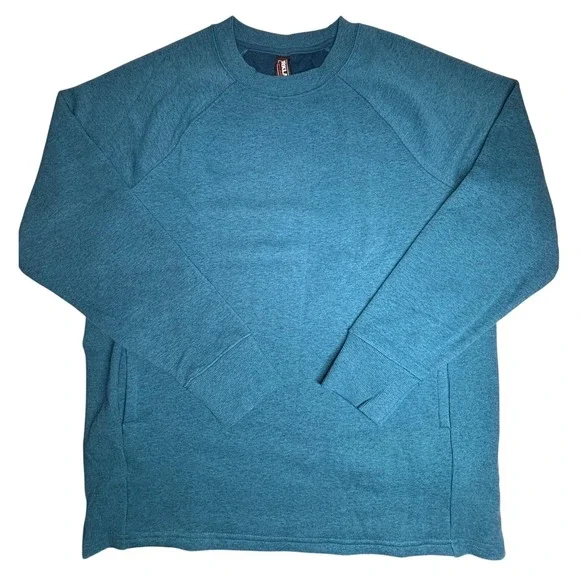NWT Kirkland Signature Women's Teal Cozy Fleece Sweatshirt Pullover Size Small - Picture 2 of 7
